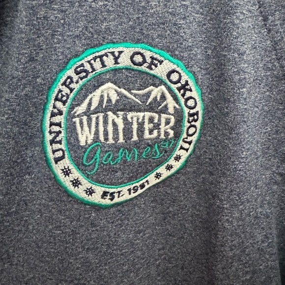University of Okoboji Winter games light weight quarter zip blue size large - Picture 5 of 6